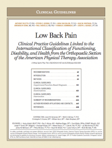 Low back pain guidelines from the APTA in Physiopedia