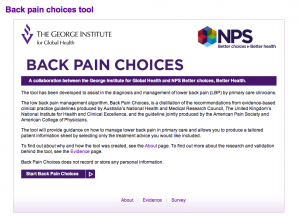 Back Pain Choices