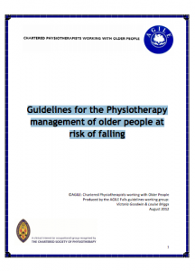 Guidelines for the physiotherapy management of older people at risk of falling