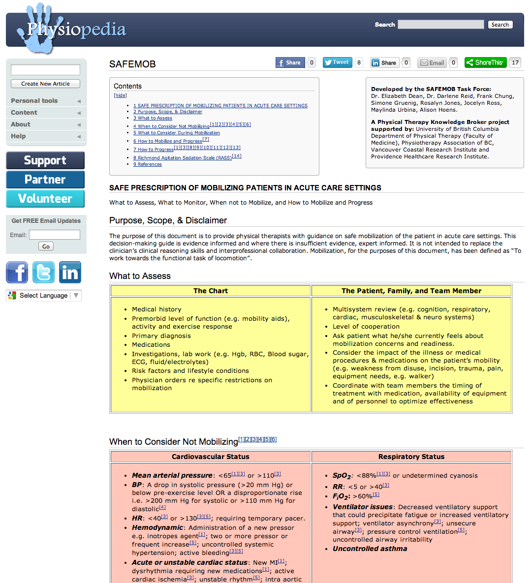 New decision making aid for the safe prescription of mobilising patients in acute care settings New decision making aid for the safe prescription of mobilising patients in acute care settings