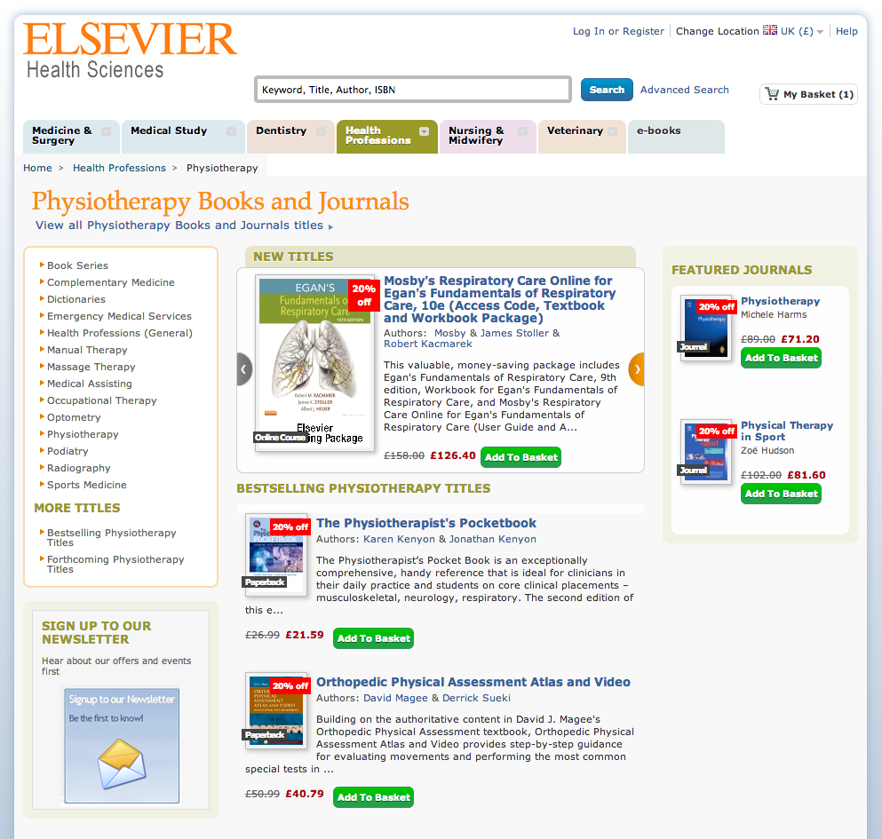 20% discount on Elsevier books for Physiopedia Members 20% discount on Elsevier books for Physiopedia Members