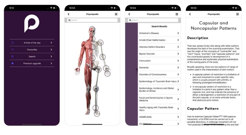 Physiopedia mobile app for physiotherapy and physical therapy