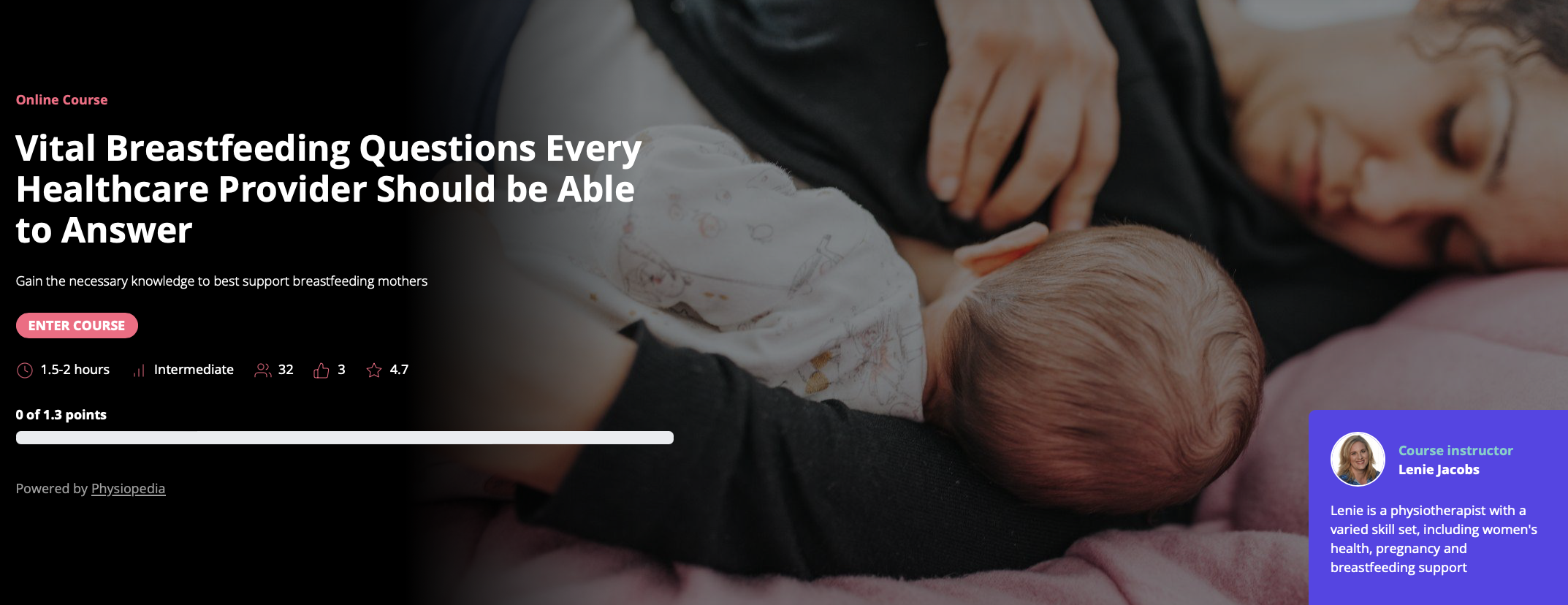 Breastfeeding, support, physiopedia plus online learning