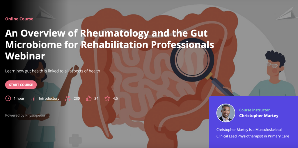 webinar, gut, physiopedia plus online learning Christopher Martey
