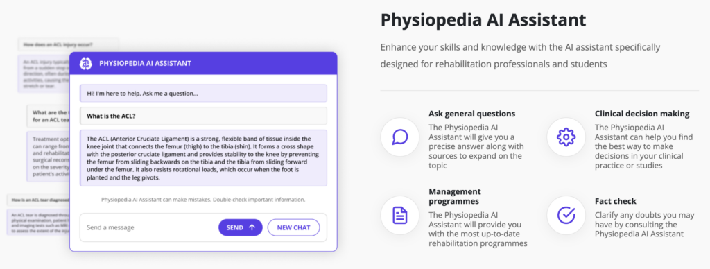 The worlds first and only reliabel physiotherapy and physical therapy assistant that helps you with all your clinical questions