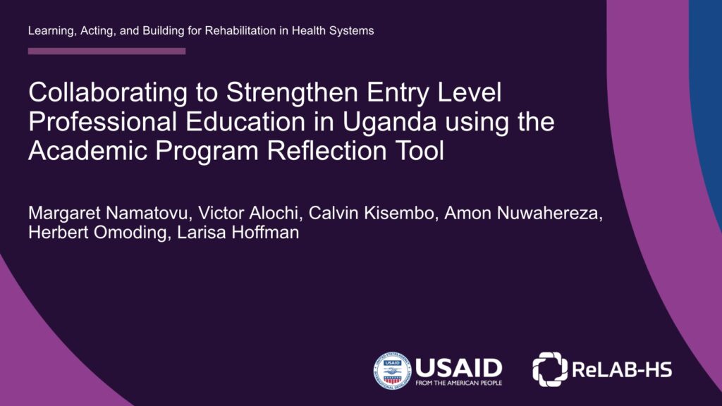 Strengthening rehabilitation in Uganda using the APRT