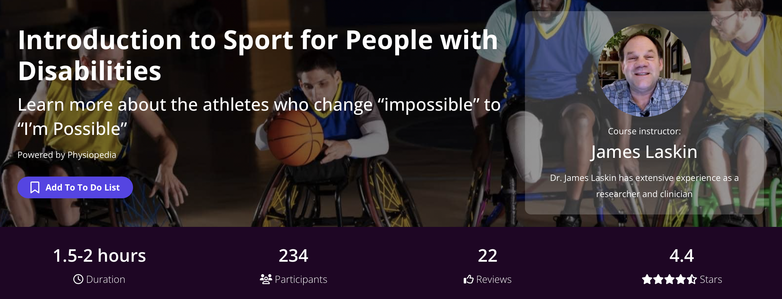 Background image showing wheelchair basketball players used for the Introduction to Sport for People with Disabilities online course on Physiopedia Plus